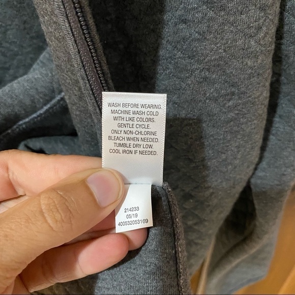 Croft & Barrow: Quilted Heather Grey Full Zip Up Loungewear Jacket Coat Medium - Picture 6 of 12